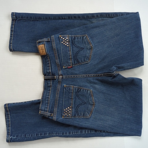 Levi's Perfectly Slimming 512 Studded Straight Jeans 8M Blue - Picture 11 of 16
